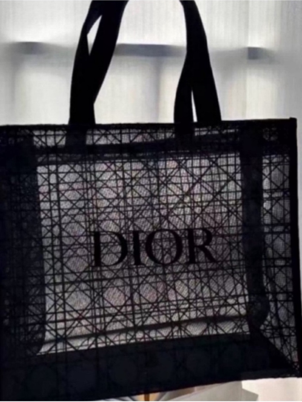 Dior beauty gift mesh tote